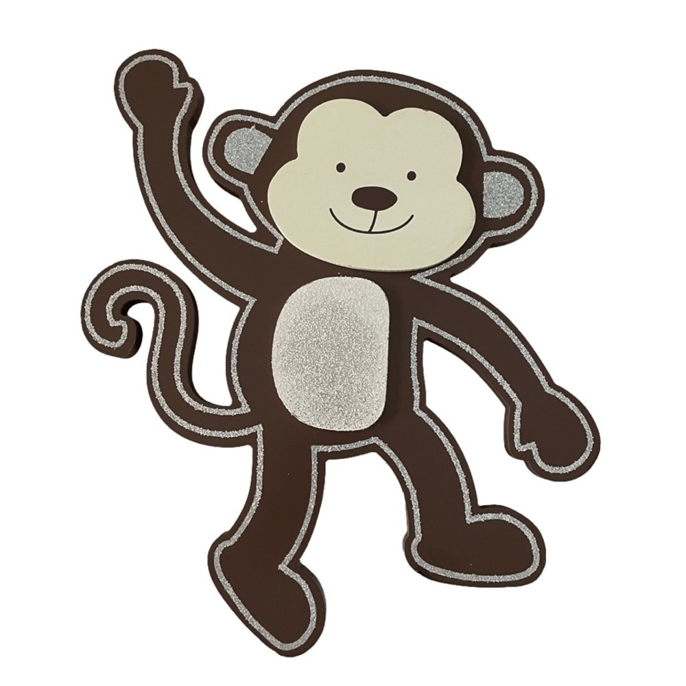 Monkey BABIES R Us Wooden 3D Wall Picture Plaque Hanger Nursery Room